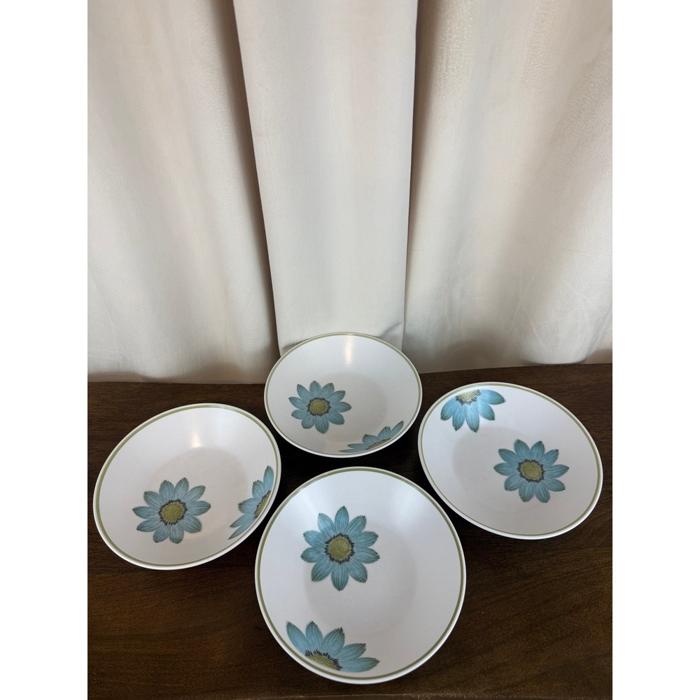 Set of 4 Noritake Progression Up Sa Daisy 7 1/2" Soup Cereal Bowls 9001